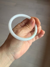 Load image into Gallery viewer, 56.5mm 100% natural Type A light green white round cut jadeite jade bangle BL89-4671