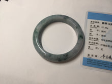 Load image into Gallery viewer, 55mm Certified Type A 100% Natural light green purple with floating flowers Jadeite bangle AY128-6647