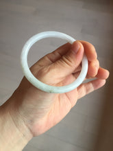 Load image into Gallery viewer, 56.5mm 100% natural Type A light green white round cut jadeite jade bangle BL89-4671