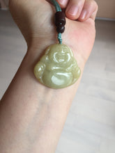 Load image into Gallery viewer, 100% Natural type A yellow green happy buddha jadeite Jade pendant AX159