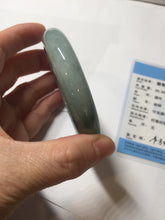 Load image into Gallery viewer, 57mm Certified Type A 100% Natural sunny green/gray/black chubby Jadeite bangle PB243-9556
