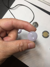 Load image into Gallery viewer, Type A 100% Natural light purple white Jadeite Jade Safety Guardian Button donuts Pendant group BP55