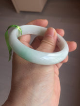 Load image into Gallery viewer, 56mm Certified Type A 100% Natural sunny green/white(白底青) Jadeite Jade bangle G71-1309