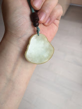 Load image into Gallery viewer, 100% Natural type A yellow green happy buddha jadeite Jade pendant AX159
