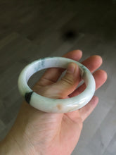 Load image into Gallery viewer, 59.4mm Certificated Type A 100% Natural White green red purple(FU LU SHOU) with green floating flowers Jadeite Jade bangle G110-9544