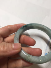 Load image into Gallery viewer, 57mm Certified Type A 100% Natural sunny green/gray/black chubby Jadeite bangle PB243-9556