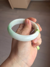 Load image into Gallery viewer, 56mm Certified Type A 100% Natural sunny green/white(白底青) Jadeite Jade bangle G71-1309