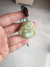 Load image into Gallery viewer, 100% Natural type A yellow green happy buddha jadeite Jade pendant AX159