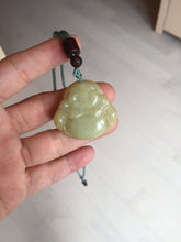 Load image into Gallery viewer, 100% Natural type A yellow green happy buddha jadeite Jade pendant AX159