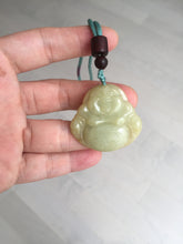 Load image into Gallery viewer, 100% Natural type A yellow green happy buddha jadeite Jade pendant AX159