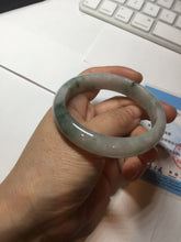 Load image into Gallery viewer, 54.5mm Certified 100% natural Type A light purple with green floating flowers jadeite jade bangle BN14-7084