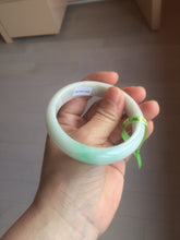 Load image into Gallery viewer, 56mm Certified Type A 100% Natural sunny green/white(白底青) Jadeite Jade bangle G71-1309