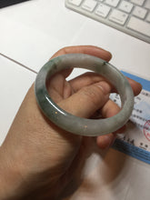 Load image into Gallery viewer, 54.5mm Certified 100% natural Type A light purple with green floating flowers jadeite jade bangle BN14-7084