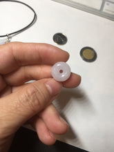 Load image into Gallery viewer, Type A 100% Natural light purple white Jadeite Jade Safety Guardian Button donuts Pendant group BP55