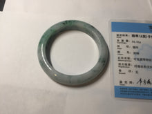 Load image into Gallery viewer, 55.5mm Certified Type A 100% Natural light green purple with floating flowers Jadeite bangle AY129-6645
