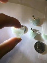 Load image into Gallery viewer, 100% natural type A white light green jadeite jade fox mask pendant necklace PD101