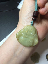Load image into Gallery viewer, 100% Natural type A yellow green happy buddha jadeite Jade pendant AX159