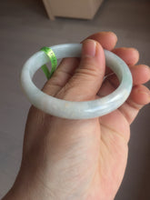 Load image into Gallery viewer, 53.4mm 100% natural Type A green/white jadeite jade bangle G73