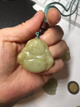 Load image into Gallery viewer, 100% Natural type A yellow green happy buddha jadeite Jade pendant AX159