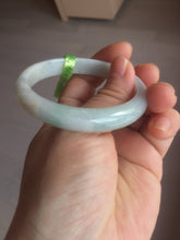 Load image into Gallery viewer, 53.4mm 100% natural Type A green/white jadeite jade bangle G73