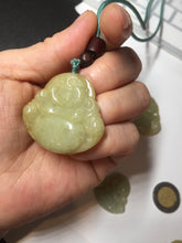 Load image into Gallery viewer, 100% Natural type A yellow green happy buddha jadeite Jade pendant AX159