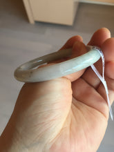 Load image into Gallery viewer, 54.5mm certified 100% natural type A icy watery white/gray round cut jadeite jade bangle BL9-9888