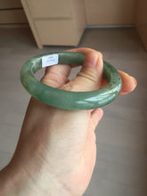 Load image into Gallery viewer, Shopify only. 54mm certified 100% natural Type A icy watery oliy dark green(油青) brown jadeite jade bangle BS103-4060