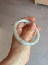Load image into Gallery viewer, 54.5mm certified 100% natural type A icy watery white/gray round cut jadeite jade bangle BL9-9888