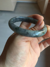 Load image into Gallery viewer, 49mm certified Type A 100% Natural icy watery yellow black(WuJi) oval Jadeite Jade bangle BM115-2675