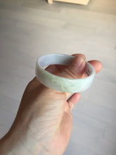 Load image into Gallery viewer, 51mm Certified Type A 100% Natural light purple/white square Jadeite Jade bangle BN93-2719