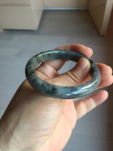 Load image into Gallery viewer, 49mm certified Type A 100% Natural icy watery yellow black(WuJi) oval Jadeite Jade bangle BM115-2675
