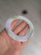 Load image into Gallery viewer, 58mm certified Type A 100% Natural green/purple/yellow flat style Jadeite jade bangle C89-2