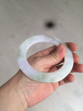 Load image into Gallery viewer, 58mm certified Type A 100% Natural green/purple/yellow flat style Jadeite jade bangle C89-2