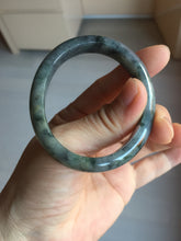 Load image into Gallery viewer, 49mm certified Type A 100% Natural icy watery yellow black(WuJi) oval Jadeite Jade bangle BM115-2675