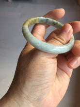 Load image into Gallery viewer, 52mm certified Type A 100% Natural light green yellow brown autumn colors slim oval Jadeite Jade bangle Q140-4074