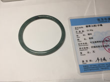 Load image into Gallery viewer, 58.8mm Certified Type A 100% Natural dark green/blue/gray/black slim round cut Guatemala Jadeite bangle GL36-16-3806