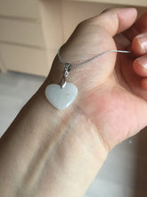 Load image into Gallery viewer, Type A 100% Natural watery light green/yellow/purple Jadeite Jade 3D sweet heart Pendant Q87 (Add on item)