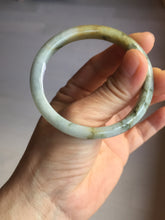 Load image into Gallery viewer, 52mm certified Type A 100% Natural light green yellow brown autumn colors slim oval Jadeite Jade bangle Q140-4074