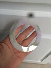 Load image into Gallery viewer, 58mm certified Type A 100% Natural green/purple/yellow flat style Jadeite jade bangle C89-2