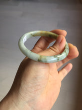 Load image into Gallery viewer, 52mm certified Type A 100% Natural light green yellow brown autumn colors slim oval Jadeite Jade bangle Q140-4074