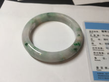 Load image into Gallery viewer, 60.2mm certified Type A 100% Natural light green sunny green light purple Jadeite Jade bangle BK139-5281