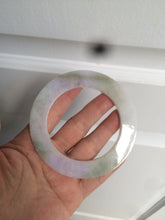 Load image into Gallery viewer, 58mm certified Type A 100% Natural green/purple/yellow flat style Jadeite jade bangle C89-2