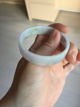 Load image into Gallery viewer, 51mm Certified Type A 100% Natural light purple/white square Jadeite Jade bangle BN93-2719