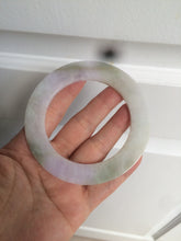Load image into Gallery viewer, 58mm certified Type A 100% Natural green/purple/yellow flat style Jadeite jade bangle C89-2
