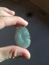 Load image into Gallery viewer, 100% Natural type A dark green/light green/gray jadeite Jade RuYi(如意) pendant BF75