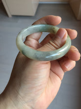 Load image into Gallery viewer, 49mm certified Type A 100% Natural icy watery yellow black(WuJi) oval Jadeite Jade bangle BM114-2667