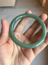 Load image into Gallery viewer, 56mm Certified 100% natural Type A oily dark green/ gray (老油青) round cut jadeite jade bangle PD115