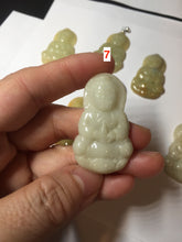 Load image into Gallery viewer, 100% natural white grade A yellow/brown/green jadeite jade Guanyin pendants AX160