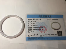 Load image into Gallery viewer, Sold! please don't order, Thanks. 62mm Certified Type A 100% Natural white light purple slim round cut Jadeite bangle AU35-8538