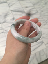 Load image into Gallery viewer, 55.8mm Certificated Type A 100% Natural White purple with green floating flowers Jadeite Jade bangle G110-9502